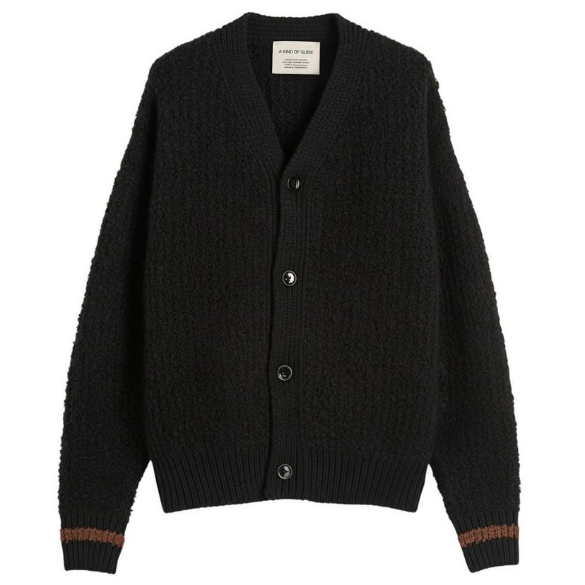 Pleteni pulover A Kind of Guise Khuder Knit Cardigan, Size Small Črna | 574-10541-927