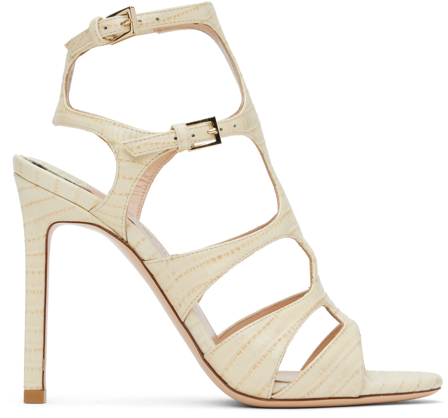 Modni dodatki Tom Ford TOM FORD Lizard Paradis Heeled Sandals Bež | W3613-LCL381P, 0