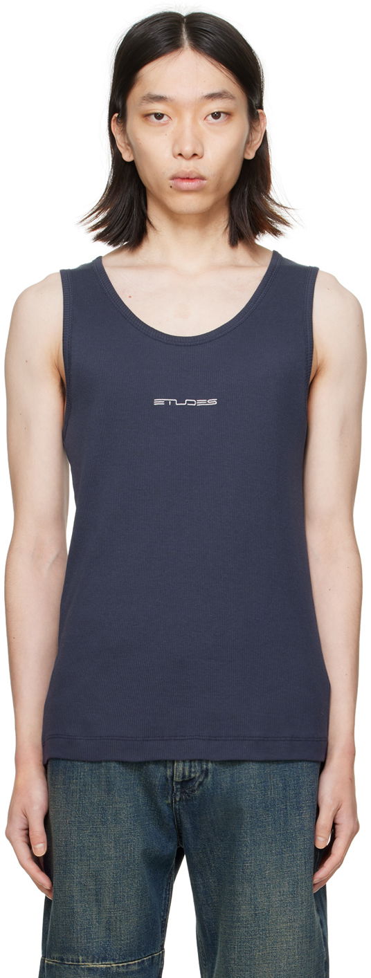Majica brez rokavov Études Pippen Tank Top Mornarica | E24MM161A03244
