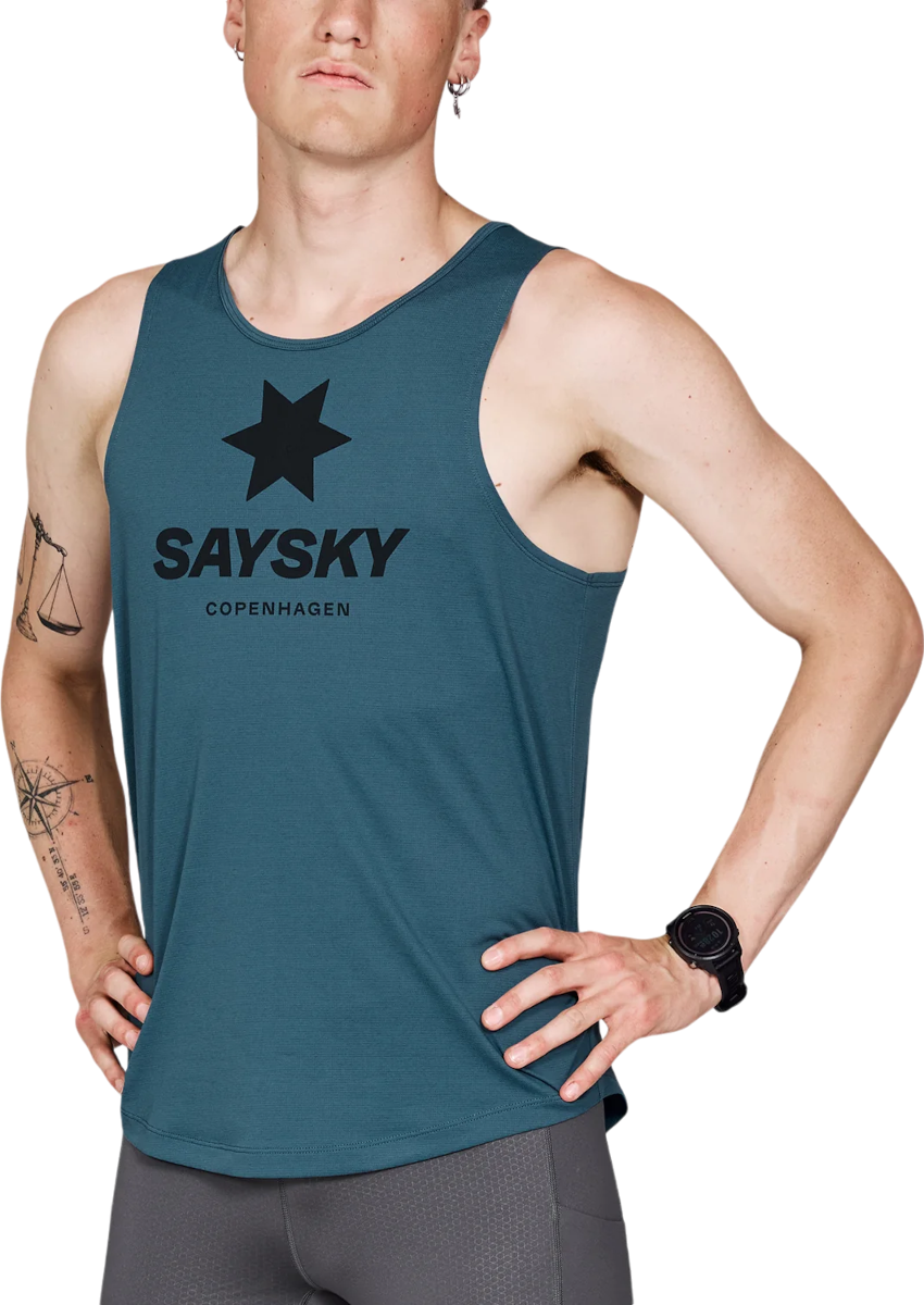 Majica brez rokavov Saysky Saysky Logo Combat Singlet Turkizna | mmrsi30c2008, 0