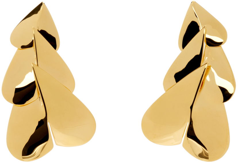 Uhani Alaïa Long Heart Shaped Drop Earrings Rumena | AA2B071LA006