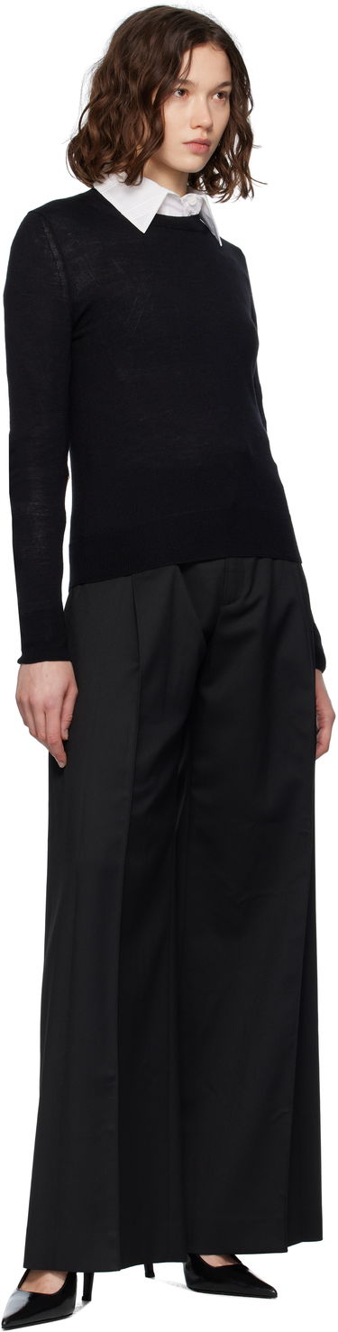 Hlače Maison Margiela MM6 Maison Margiela Tailoring Blend Wide-Leg Trousers Črna | S52KA0539 M35227, 3