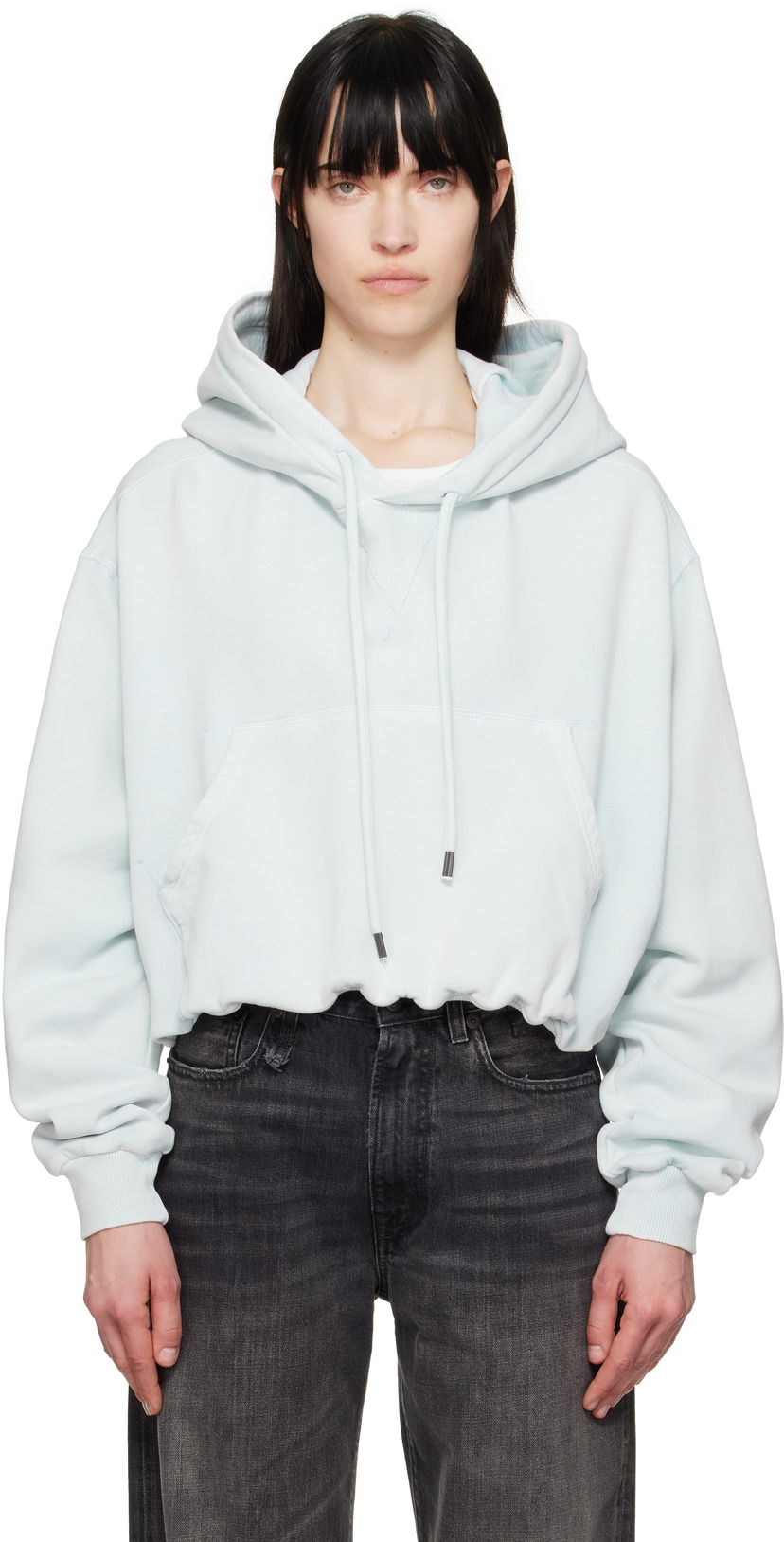 Pulover R13 R13 Balloon Popover Cropped Hoodie Zelena | R13WK215-001BE