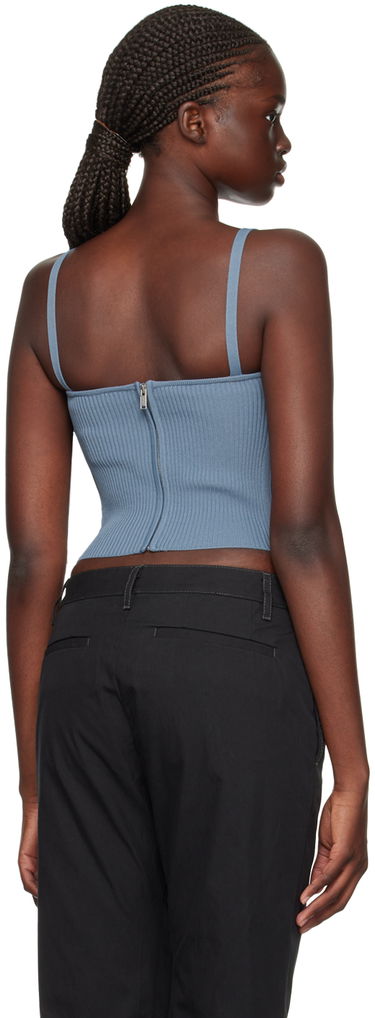 Majica brez rokavov Dion Lee Dion Lee Laced Knit Tank Top Modra | A7744F23, 2