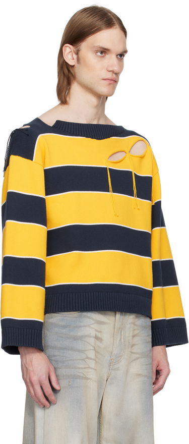 Pleteni pulover Charles Jeffrey Loverboy Charles Jeffrey LOVERBOY Slash Stripe Knit Sweater Mornarica | 54091302, 4