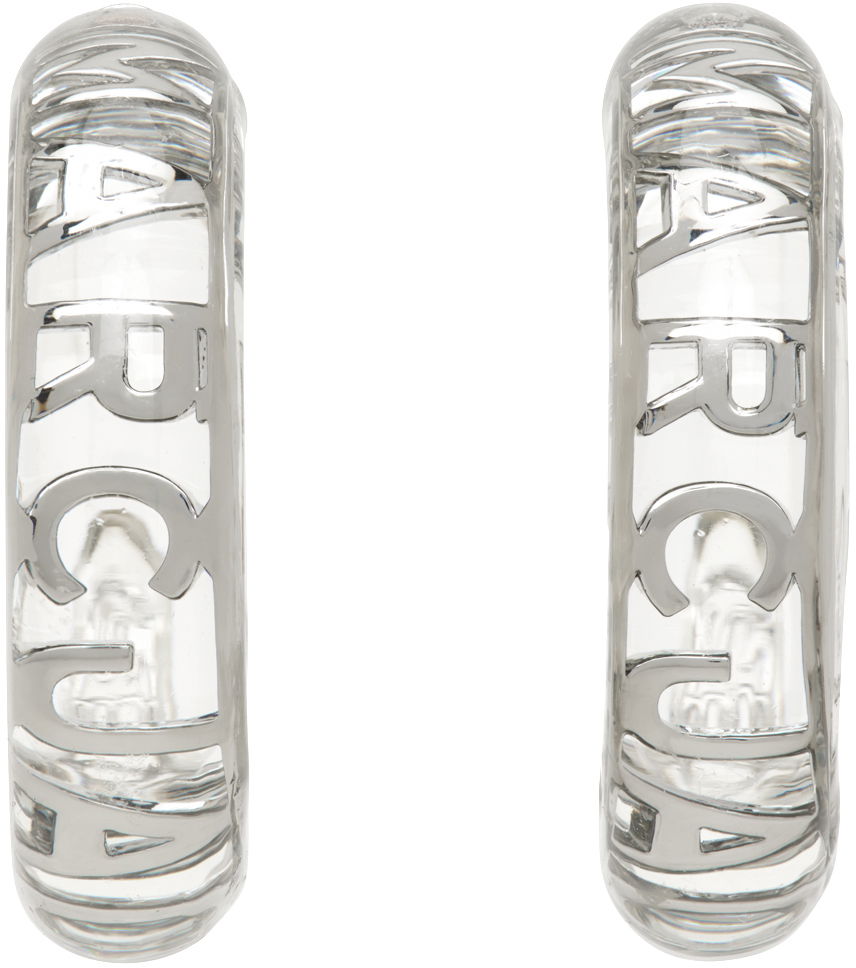 Uhani Marc Jacobs Marc Jacobs Transparent 'The Monogram Hoops' Earrings Kovinski | J207M01PF22, 0