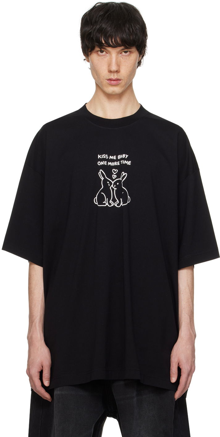 Majica VETEMENTS Kissing Bunnies T-Shirt Črna | UE64TR240B