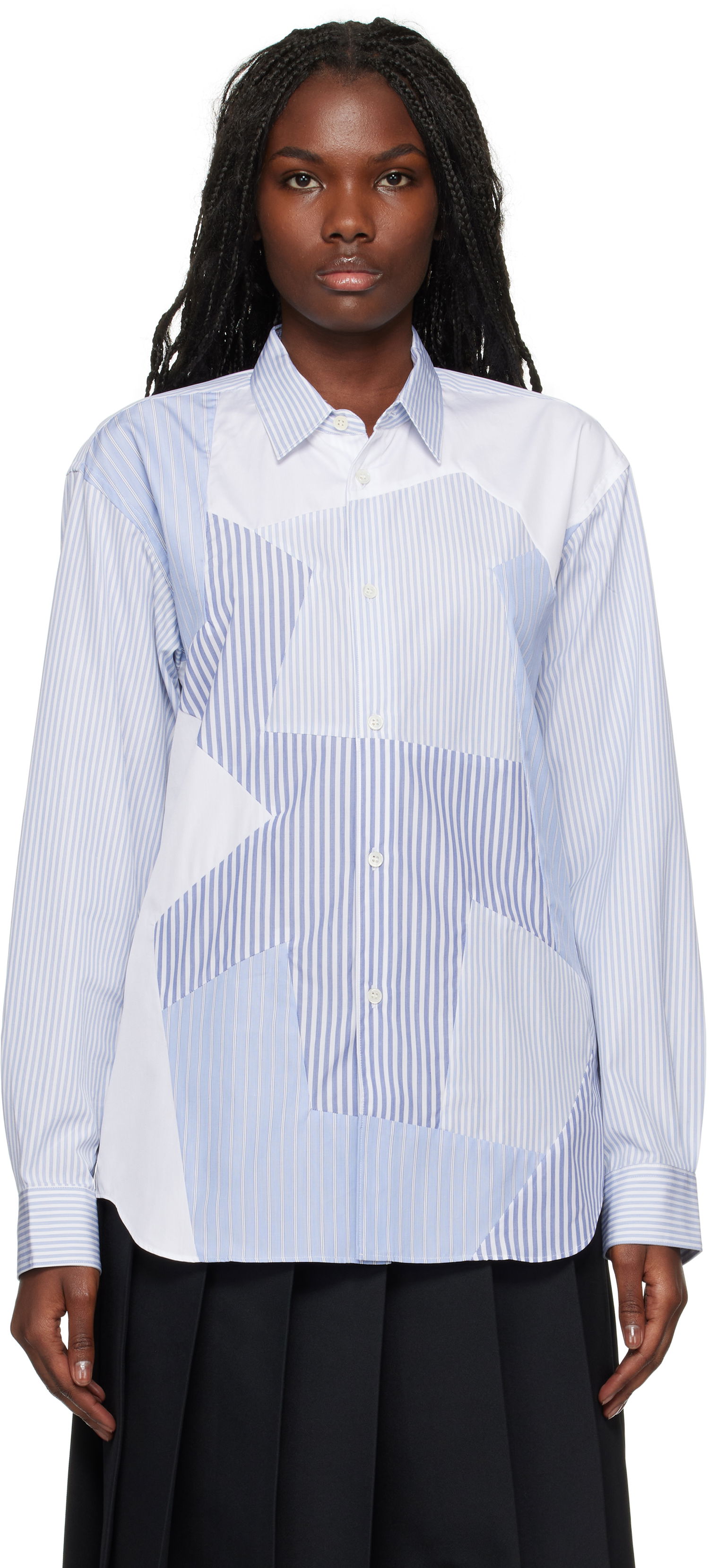 Srajce Comme des Garçons Stripe Poplin Shirt Modra | FN-B027-W24, 0
