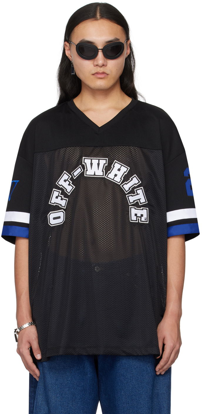 Majica Off-White Black Football T-Shirt Črna | OMAA169S24JER0011001