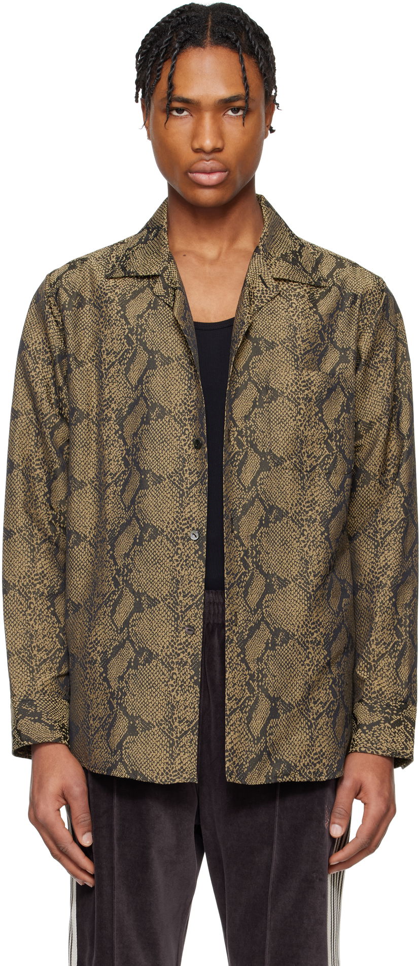 Srajce Needles Needles One-Up Snakeskin Print Shirt Rjava | QV103