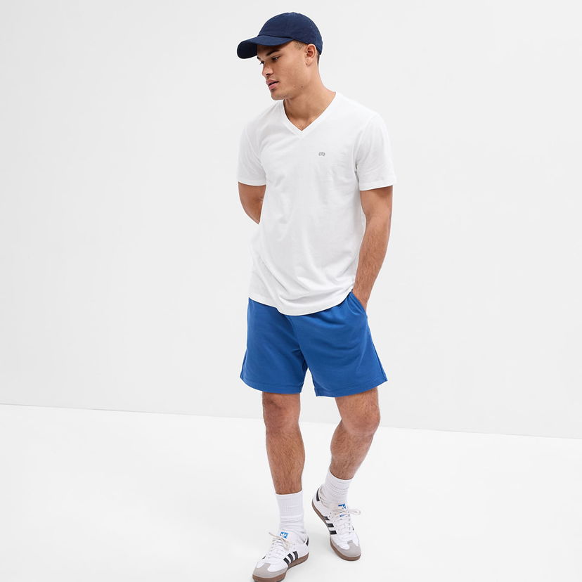 Majica GAP Micro Logo Vee Neck Tee White V2 Global Bela | 753771-00