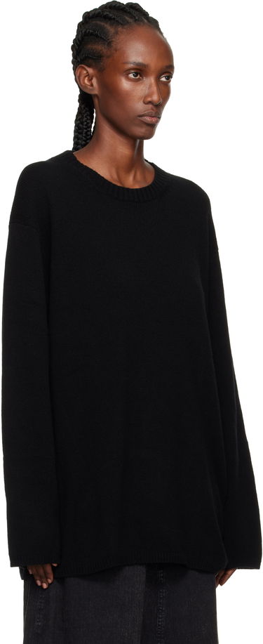 Pleteni pulover Yohji Yamamoto YOHJI YAMAMOTO String Round Neck Sweater Črna | HL-K04-184, 1