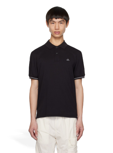 Majica C.P. Company Garment-Dyed Polo Tee Črna | 14CMPL253A-006263G