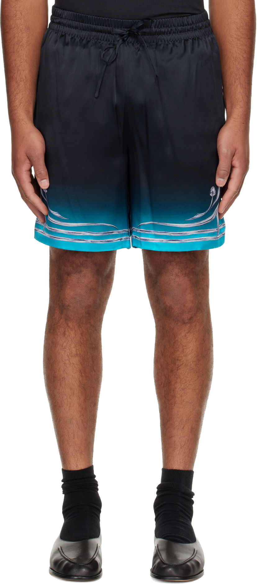 Kratke hlače Casablanca Blades Silk Satin Shorts Večbarvna | M-AW25-TR-012-04