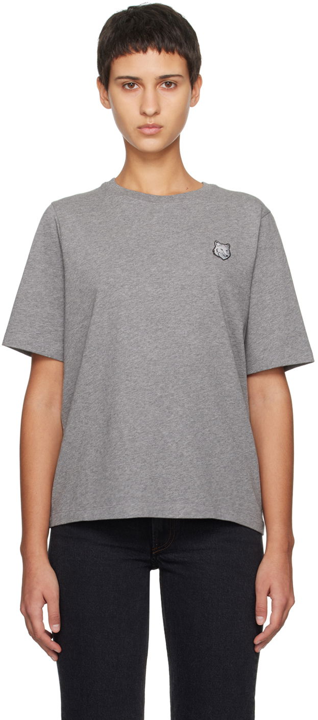 Majica MAISON KITSUNÉ Bold Fox Head Patch T-Shirt Siva | MW00127KJ0119