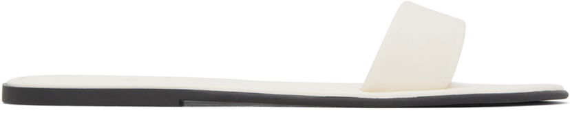 Obleke The Row The Row Leather Beach Slides Bela | F1386-SPN60