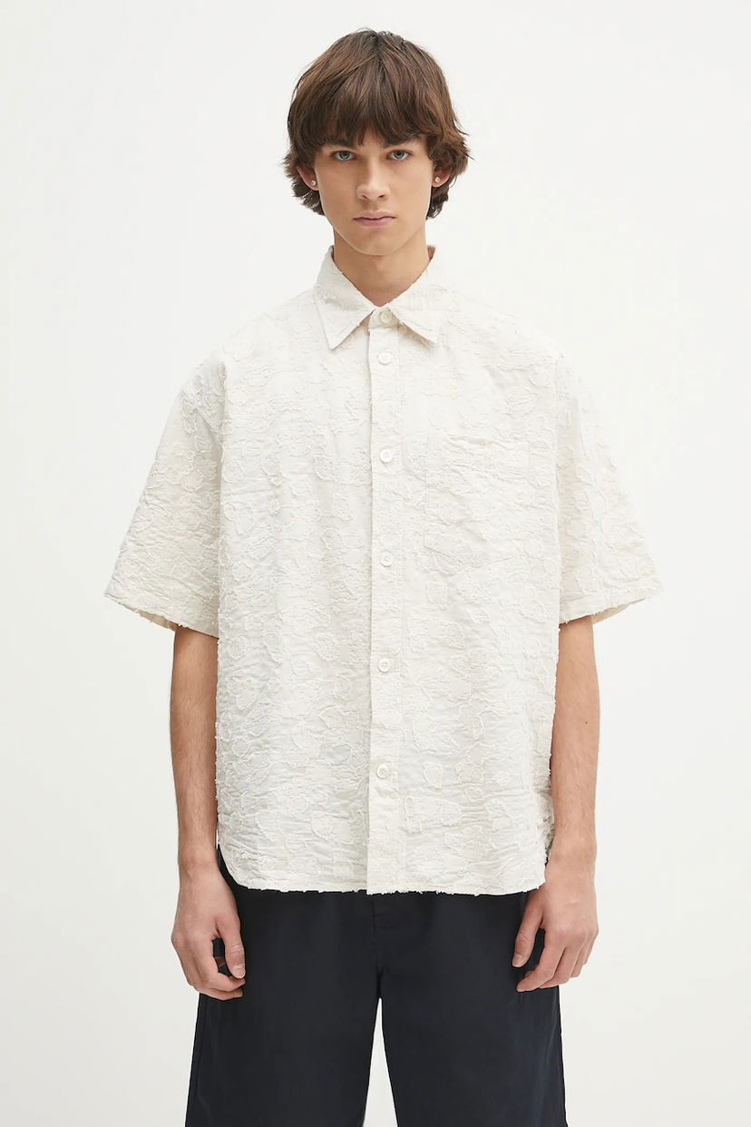 Srajce NORSE PROJECTS Norse Projects Mo Oversized Fil Coupe SS Shirt, Relaxed Fit Bela | N40.0830.0957