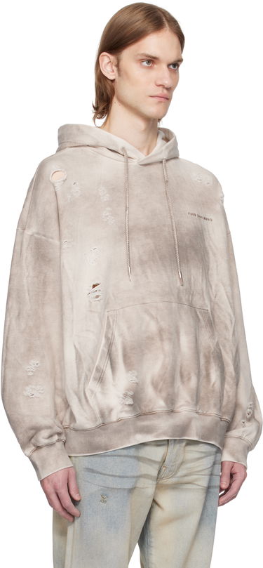 Pulover Feng Chen Wang Feng Chen Wang Sandwashed Ripped Hoodie Bež | FUS19HD03, 1