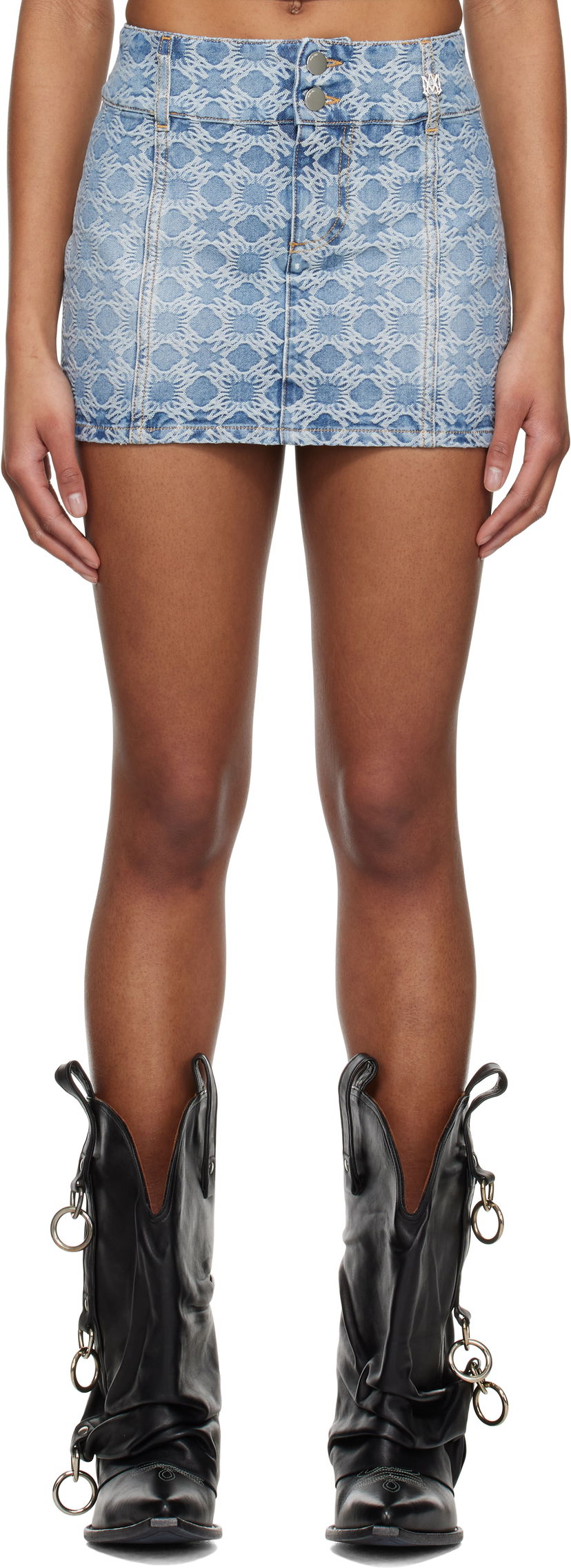 Krila AMIRI AMIRI MA Quad Jacquard Denim Miniskirt Modra | AWDNKR1006