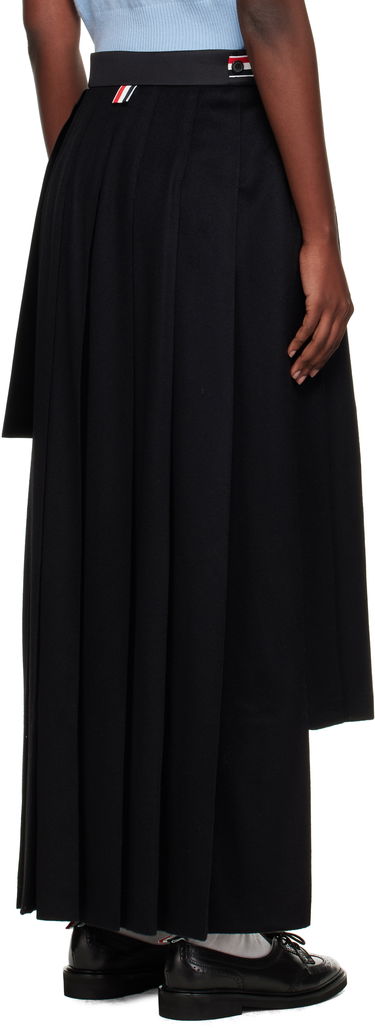 Krila Thom Browne Wrap Pleated Midi Skirt Črna | FGCA33C-07962, 2