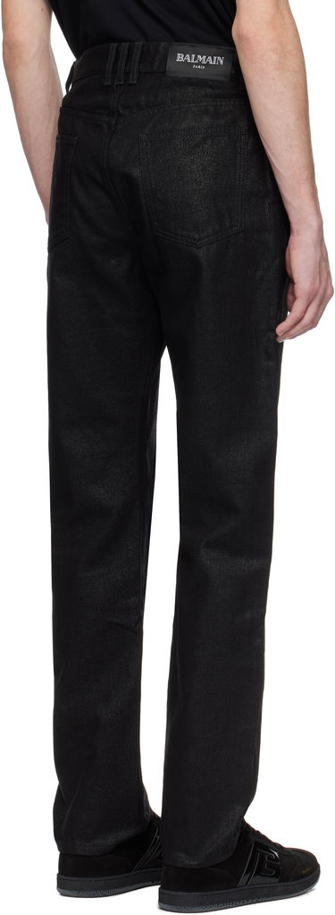 Kavbojke Balmain Balmain Regular-Fit Coated Jeans Črna | EH0MI083DF72, 2