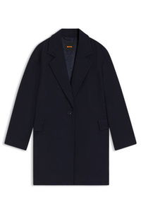 Blazer-style coat blended with wool
