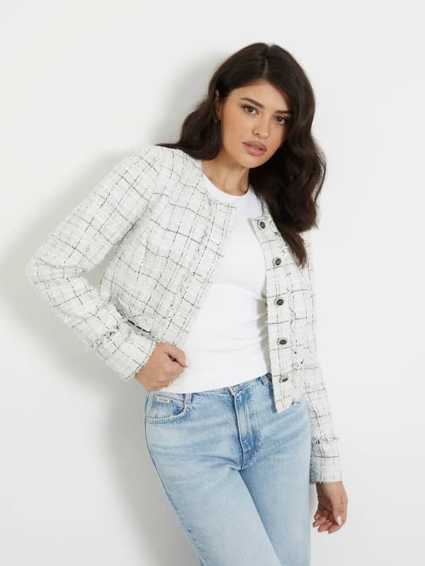 Jakna GUESS Tweed Jacket Bela | W4RN39WFWW2, 0