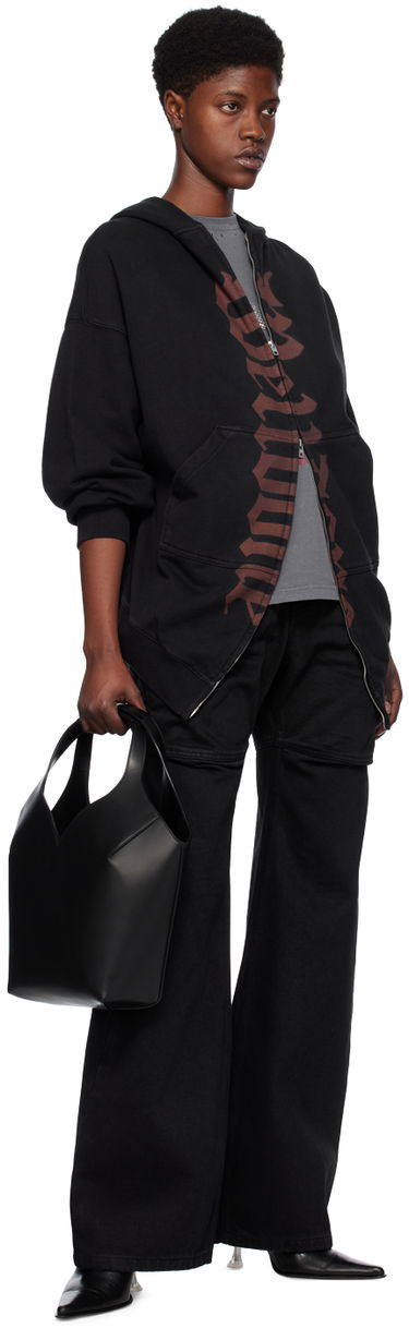 Pulover We11done Printed Hoodie by Črna | WD-TJ0-24-812-U-BK, 3