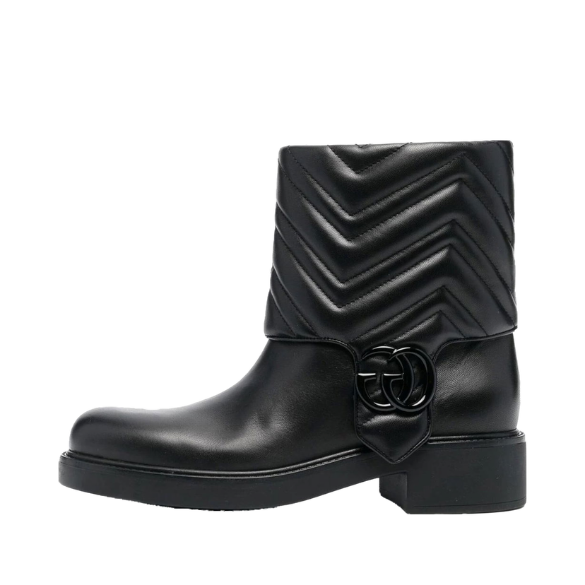 Superge in čevlji Gucci GG Leather Ankle Boot Black (Women's) Črna | 701822 BKO60 1000