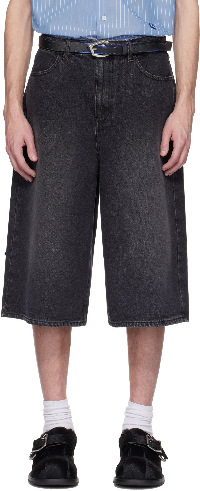 Kratke hlače ADER ERROR ADER error Sig; TRS Tag 01 Denim Shorts Črna | BN42FYJE0201BK