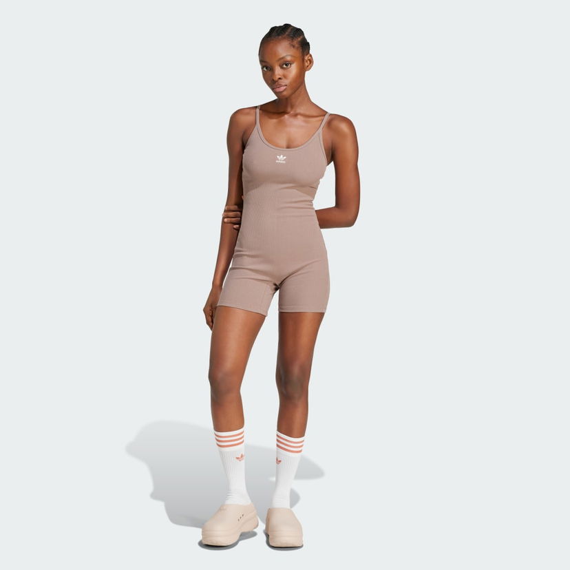 Kombinezon adidas Performance Essentials Ribbed Bodysuit Rjava | JD1463