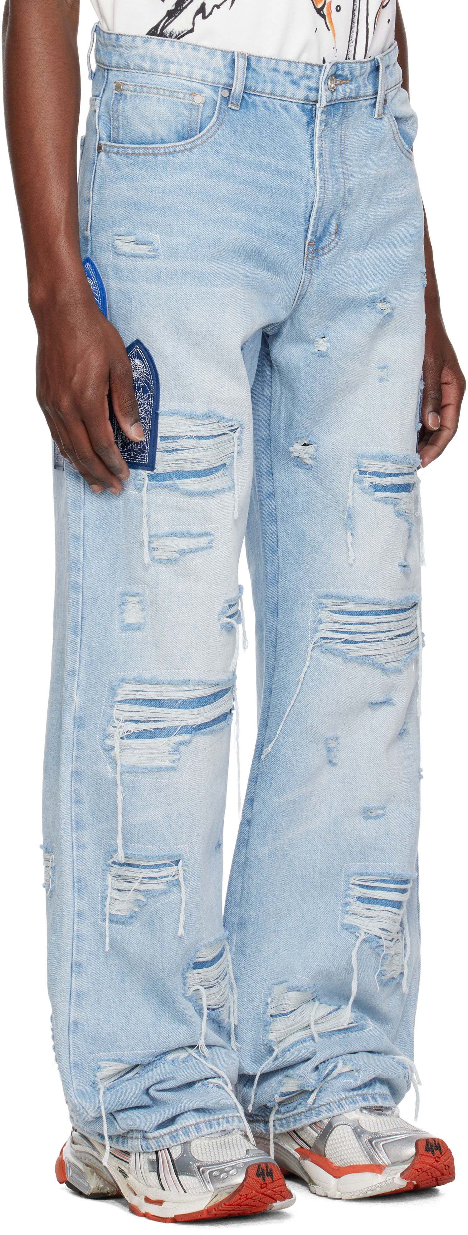 Kavbojke Who Decides War Who Decides War Side Patch Relaxation Jeans Modra | 1121040008SS25, 1