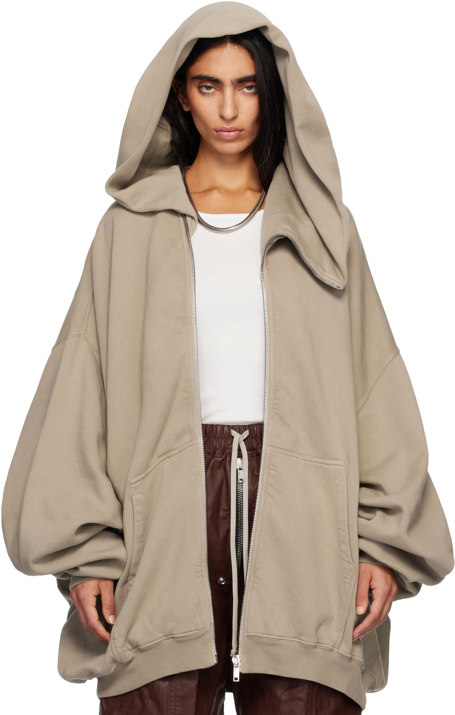 Pulover Rick Owens DRKSHDW Concordians Megamountain Hoodie Bež | DS02E7228 F, 0