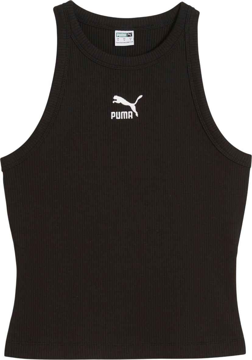 Majica brez rokavov Puma Classics Ribbed Slim Tank Top Črna | 624371-01