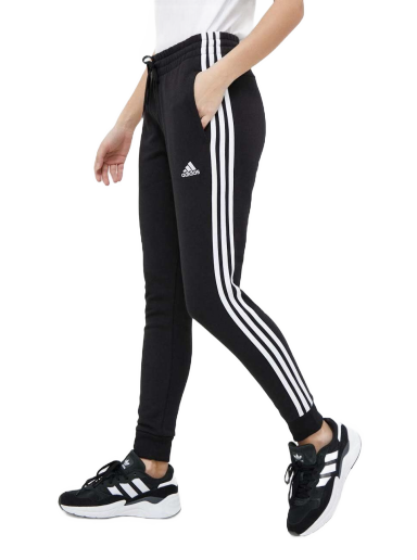 Trenirka adidas Performance Essentials 3-Stripes French Terry Cuffed Črna | IC8770