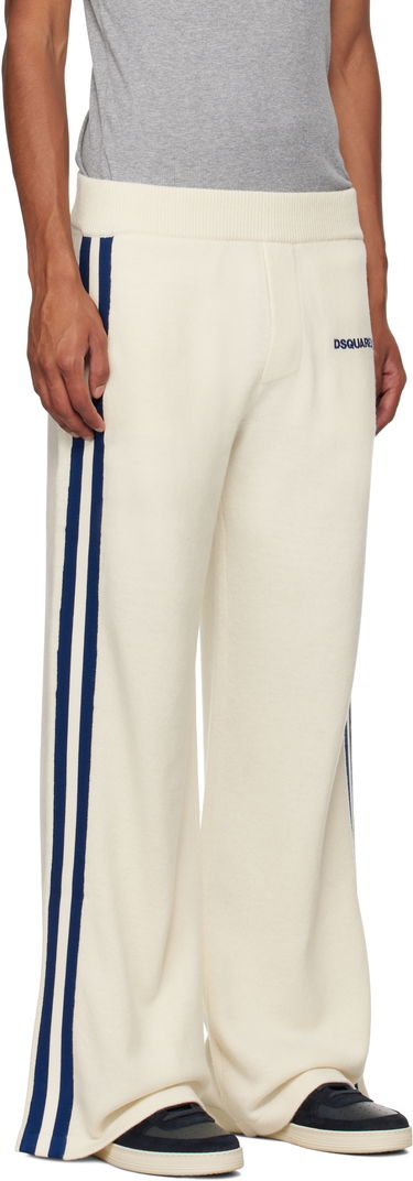 Trenirka DSQUARED2 Dsquared2 Knit Sweatpants with Side Stripes Bela | S74KB0927_D13051, 1