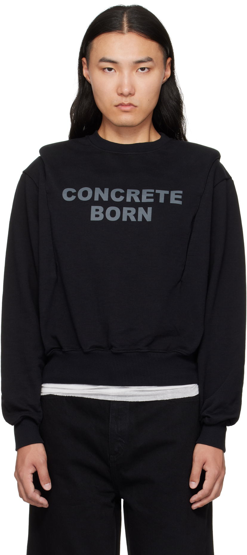 Pulover Han Kjøbenhavn Han Kjobenhavn Collared Crewneck Sweatshirt Črna | M-134680