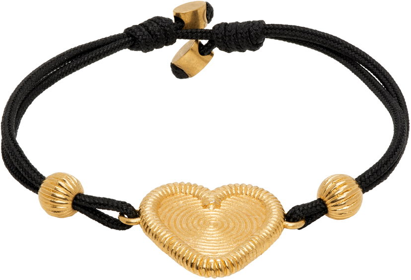 Zapestnica Valentino Valentino Garavani Fil Perdu Gold-Tone Heart Cord Bracelet Črna | 6W0J0Z58CHY