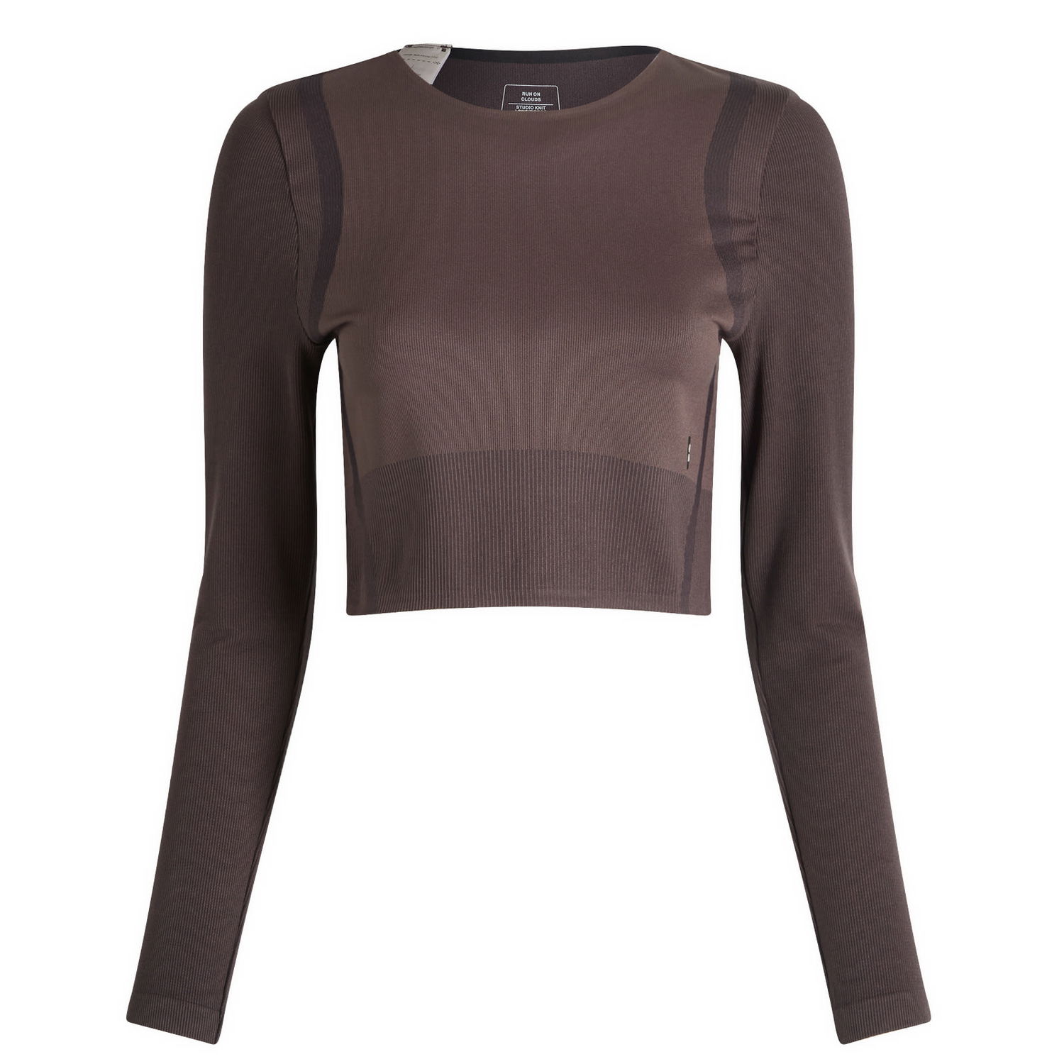 Krop-top On Running Studio Knit Long Sleeve Crop Top Rjava | 1WF10263573, 1