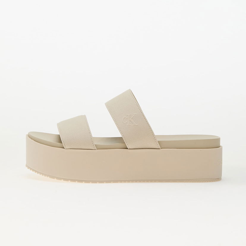 Superge in čevlji CALVIN KLEIN Flatform Sandal Webb Beige Bež | YW0YW01789 AEO