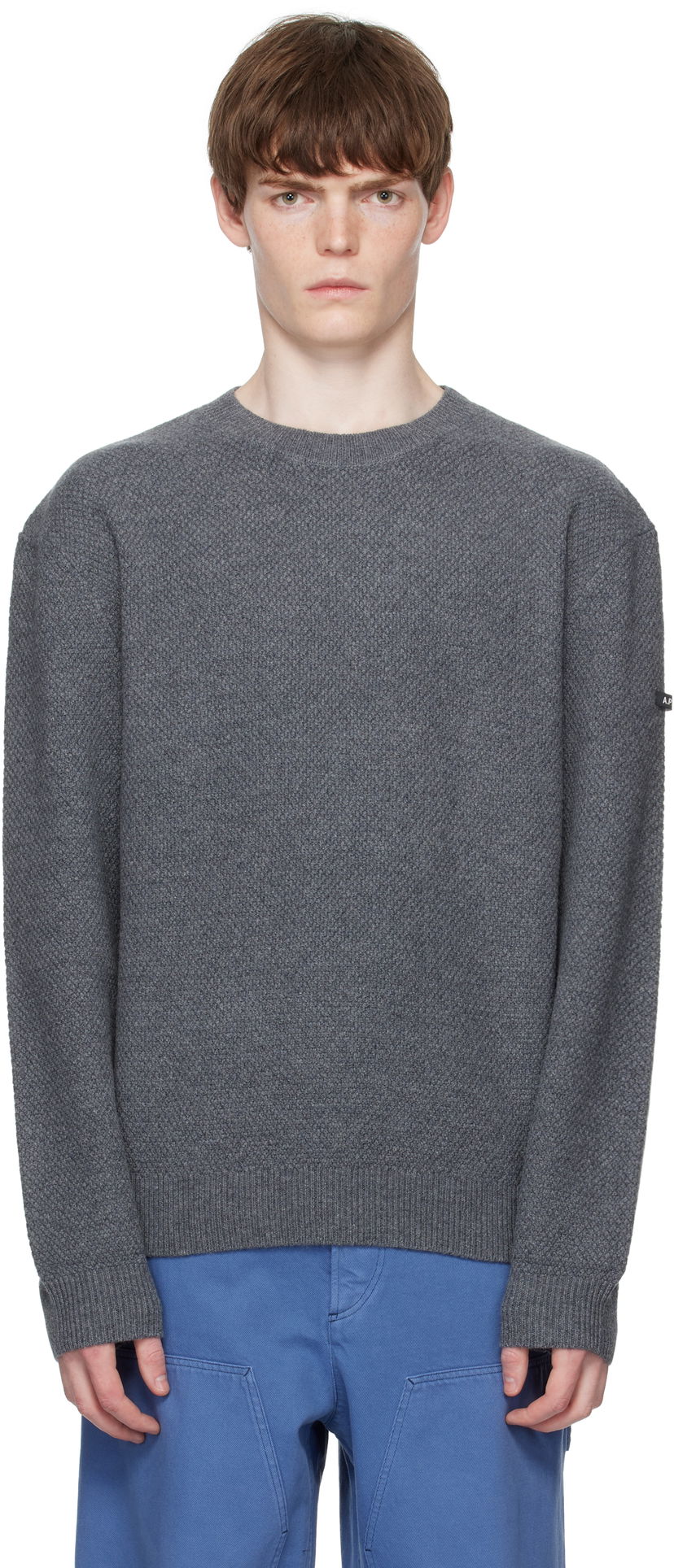 Pleteni pulover A.P.C. A.P.C. Thomas Knit Sweater Siva | WVBCZ-H23434
