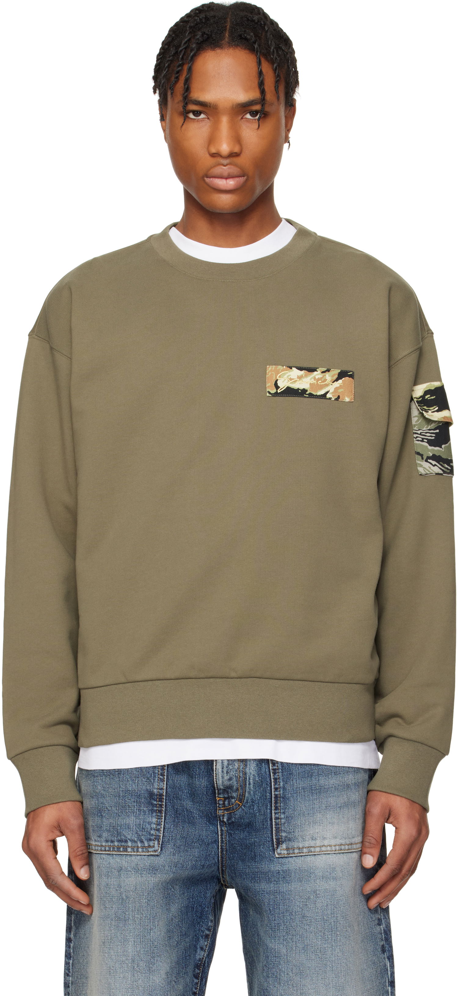 Pulover Givenchy Givenchy Camo Patches Sweatshirt Zelena | BMJ0LC3YQ6333, 0