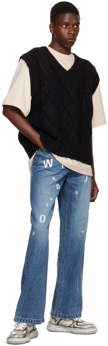 Kavbojke We11done Printed Jeans Modra | WD-DP3-22-386-M-NV, 3