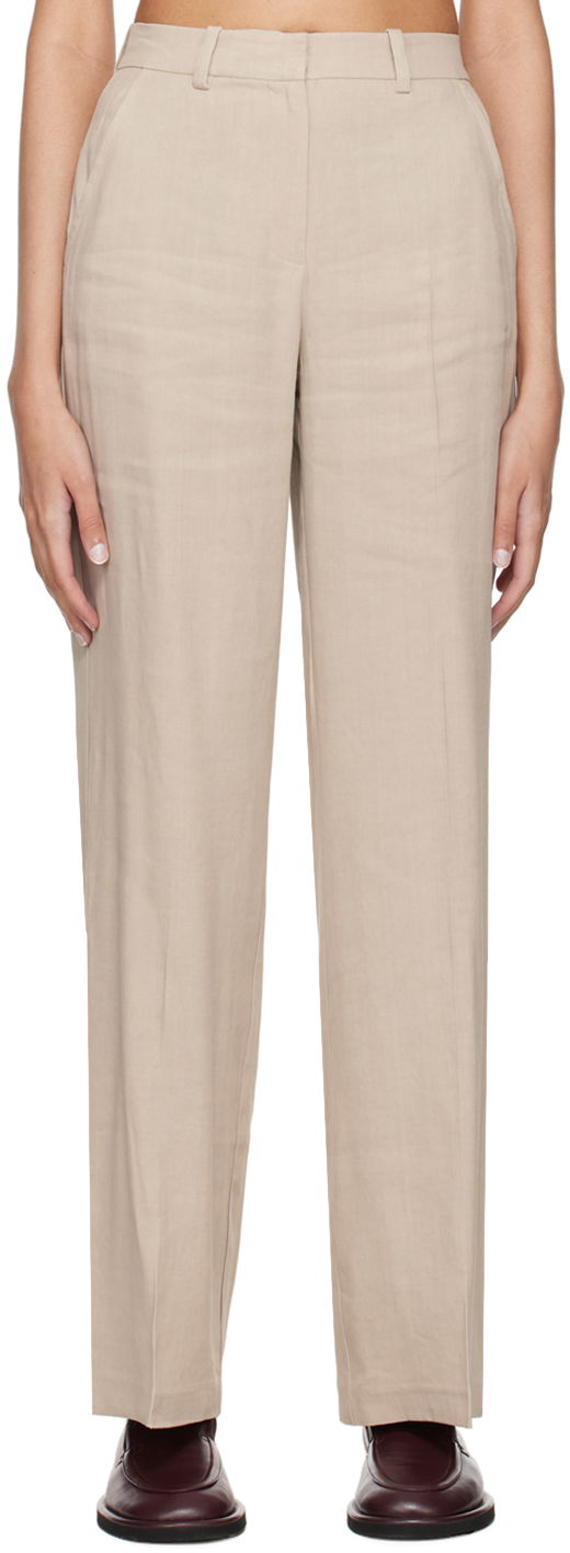 Hlače Anine Bing Kline Straight Leg Trousers Bež | A-03-3344-SDA26
