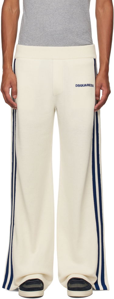 Trenirka DSQUARED2 Dsquared2 Knit Sweatpants with Side Stripes Bela | S74KB0927_D13051, 0