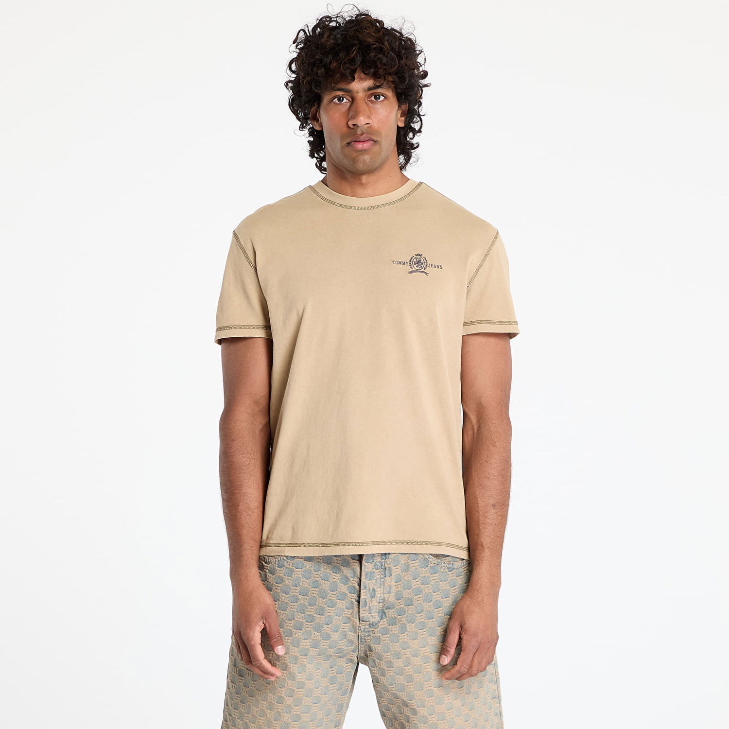 Majica Tommy Hilfiger Tommy Jeans Regular Small Tonal Tee Bež | DM0DM20787 ACT, 0