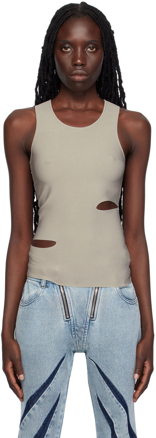 Majica brez rokavov Dion Lee Slit Detail Tank Top Siva | C7211P23
