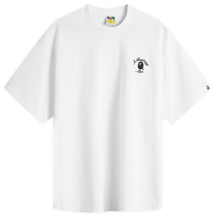 Majica BAPE One Point College Relaxed Fit T-Shirt, Size Large Bela | 001TEL301304M-WHT