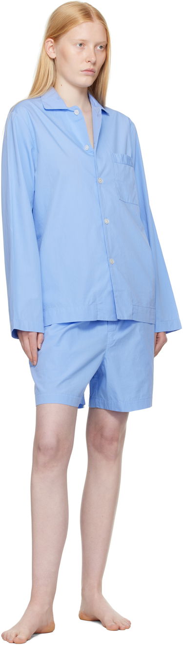 Pižame TEKLA Tekla Poplin Pyjama Shorts Modra | PPL-SHORTS-346, 3