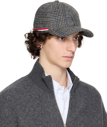 Kapa Thom Browne Thom Browne Prince of Wales Hunting Tweed Baseball Cap Siva | MHC328A-F0930, 1